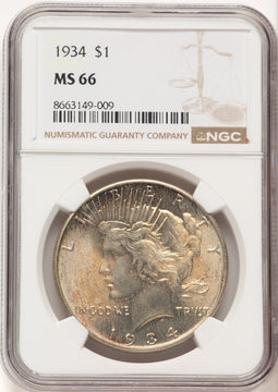 1934 Peace Dollar NGC MS66