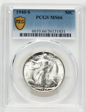 1940-S 50C Walking Liberty Half Dollar PCGS MS66