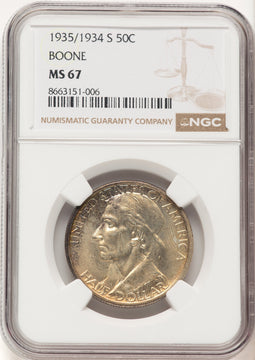 1935/34-S 50C Boone Commemorative Silver NGC MS67 (780390020)