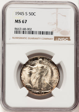 1945-S 50C Walking Liberty Half Dollar NGC MS67 (780390051)