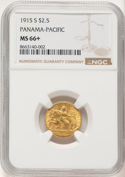 1915-S $2.50 Panama-Pacific Quarter Eagle Commemorative Gold NGC MS66+ (780397001)