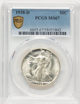 1938-D 50C Walking Liberty Half Dollar PCGS MS67
