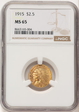 1915 $2.50 Indian Quarter Eagle NGC MS65 (780457003)