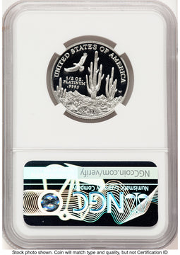 2001-W Proof Platinum Eagle 1/2 oz Mike Castle NGC PF70