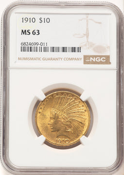 1910 $10 Indian Eagle NGC MS63 (780479006)