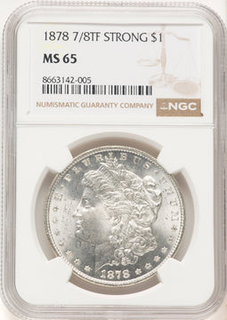 1878 7/8TF STRONG Morgan Dollar NGC MS65 (780482022)