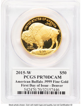 2015-W Proof Gold Buffalo 1 oz FDI Denver PCGS PR70 Ed Moy
