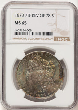 1878 7TF Reverse of 1878 Morgan Dollar NGC MS65