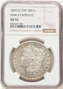 1879-CCVAM 3 Capped Die Morgan Dollar NGC AU53 (780578089)