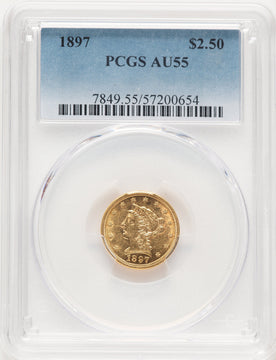 1897 $2.50 Liberty Quarter Eagle PCGS AU55