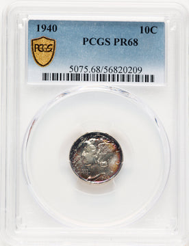 1940 10C Proof Mercury Dime PCGS PR68