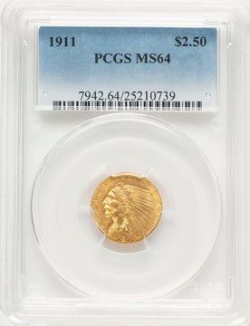 1911 $2.50 Indian Quarter Eagle PCGS MS64 (780735009)