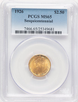 1926 $2.50 SESQUI Commemorative Gold PCGS MS65 (780735011)