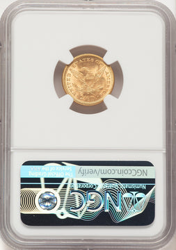 1878 $2.50 Liberty Quarter Eagle NGC MS65