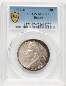 1937-D 50C Boone Commemorative Silver PCGS MS67+
