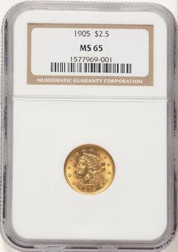 1905 $2.50 Liberty Quarter Eagle NGC MS65 (780817004)