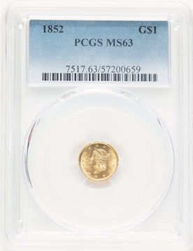 1852 G$1 Gold Dollar PCGS MS63 (780925002)