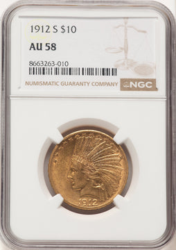 1912-S $10 Indian Eagle NGC AU58 (780970024)