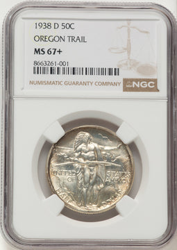 1938-D 50C Oregon Commemorative Silver NGC MS67+
