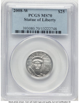 2008-W Burnished Platinum Eagle 1/4 oz Blue Label PCGS MS70
