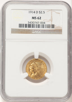 1914-D $2.50 Indian Quarter Eagle NGC MS62 (780982016)