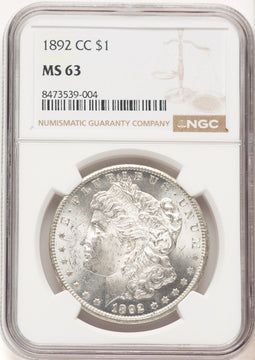 1892-CC Morgan Dollar NGC MS63 (781011001)