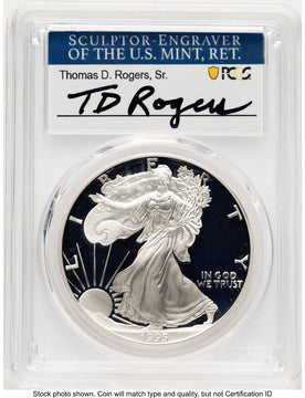 1995-P Proof Silver Eagle 1 oz TD Rogers PCGS PR70