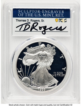 1999-P Proof Silver Eagle 1 oz TD Rogers PCGS PR70