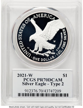 2021-W TY2 Proof Silver Eagle 1 oz TD Rogers PCGS PR70 (781017095)