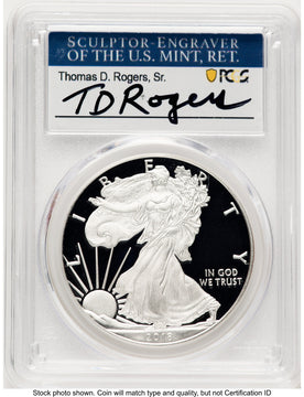 2018-W Proof Silver Eagle 1 oz TD Rogers PCGS PR70 (781017152)