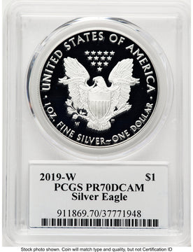 2019-W Proof Silver Eagle 1 oz TD Rogers PCGS PR70 (781017156)