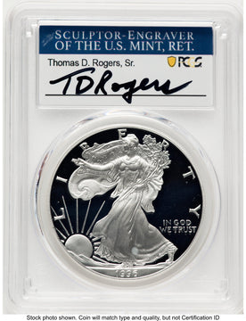 1996-P Proof Silver Eagle 1 oz TD Rogers PCGS PR70 (781017160)