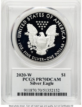 2020-W Proof Silver Eagle 1 oz TD Rogers PCGS PR70