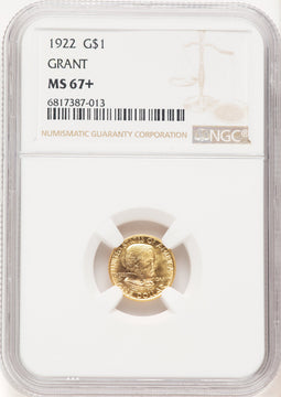 1922 G$1 Grant No Star Commemorative Gold NGC MS67+ (781062019)
