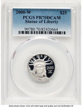 2000-W Proof Platinum Eagle 1/4 oz Blue Gradient PCGS PR70