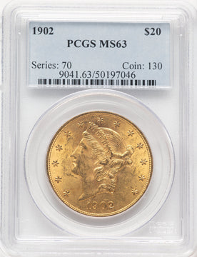 1902 $20 Liberty Double Eagle PCGS MS63 (781211002)