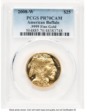2008-W Proof Gold Buffalo 1/2 oz Blue Gradient PCGS PR70