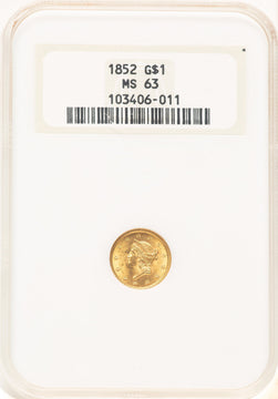1852 G$1 Gold Dollar NGC MS63 (781357006)