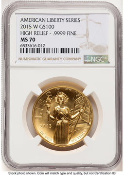 2015-W G$100 American Liberty High Relief Brown Label NGC MS70 (781404008)