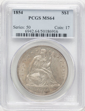 1854 Seated Dollar PCGS MS64