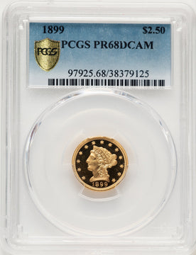 1899 $2.50 Proof Liberty Quarter Eagle PCGS PR68