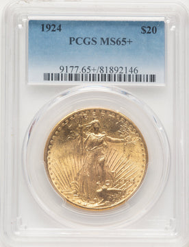 1924 $20 Saint Saint-Gaudens Double Eagle PCGS MS65+ (781705006)