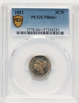 1882 3CN Proof Three Cent Nickel PCGS PR66+