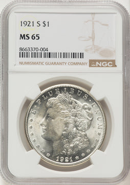 1921-S Morgan Dollar NGC MS65