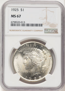 1925 Peace Dollar NGC MS67 (781774018)