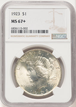 1923 Peace Dollar NGC MS67+
