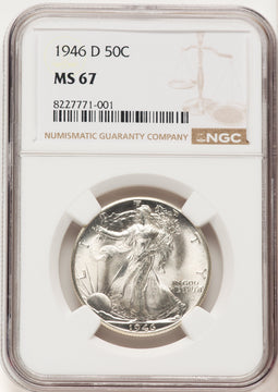 1946-D 50C Walking Liberty Half Dollar NGC MS67 (781775002)