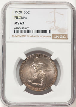 1920 50C Pilgrim Commemorative Silver NGC MS67 (781775006)