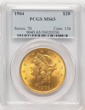 1904 $20 Liberty Liberty Double Eagle PCGS MS65 (781895008)