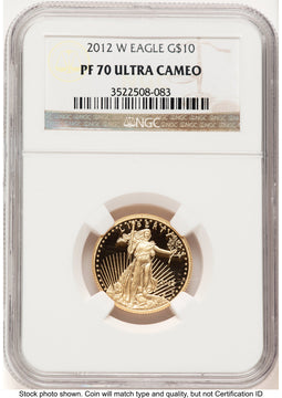 2012-W Proof Gold Eagle 1/4 oz Brown Label NGC PF70